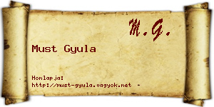Must Gyula névjegykártya