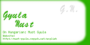 gyula must business card